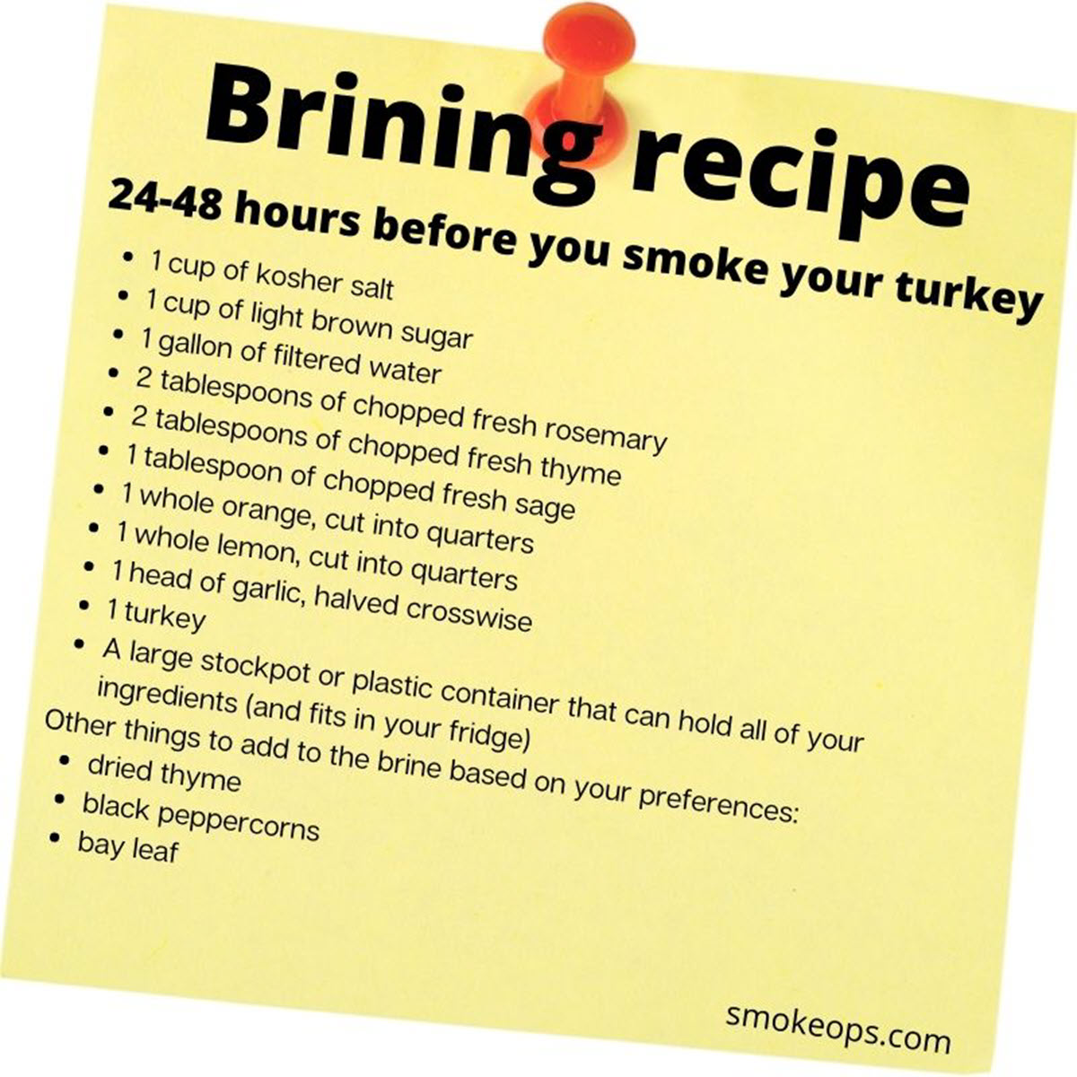 Smoked turkey - brining recipe
