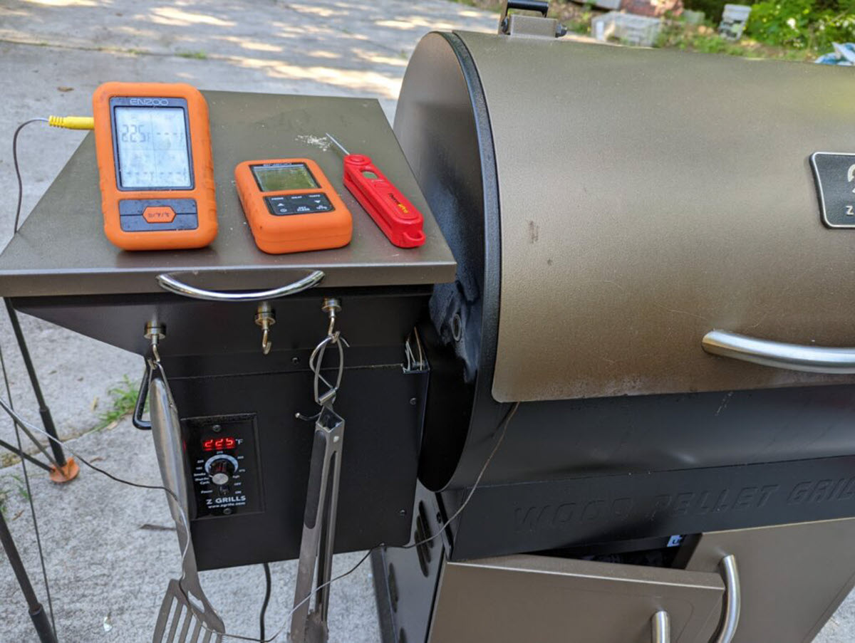 Z-Grill pellet smoker and temperature probes