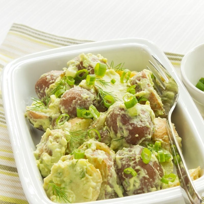 Avocado potato salad - side dish for bbq
